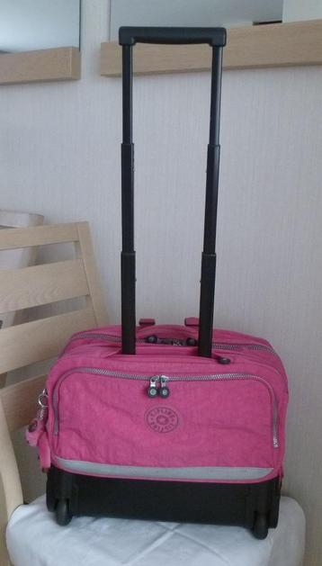Kipling Trolley fuchsia en zwart 2 wielen + aap beschikbaar voor biedingen