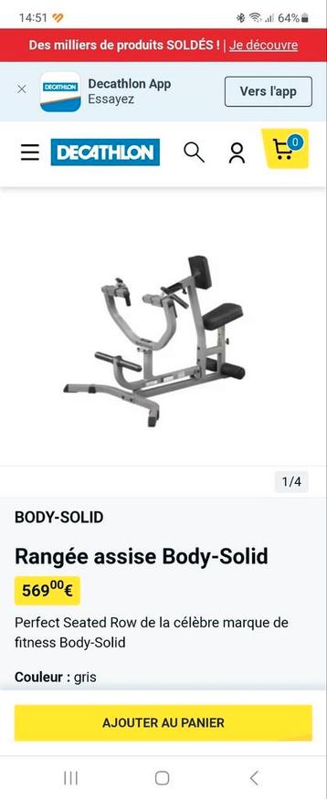 Body solid rangée assise dos