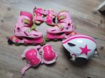 Skeelers Oxelo + bescherming en helm. Als nieuw! Maat32/34, Kinderen, Zo goed als nieuw, Inline skates 4 wielen, Ophalen