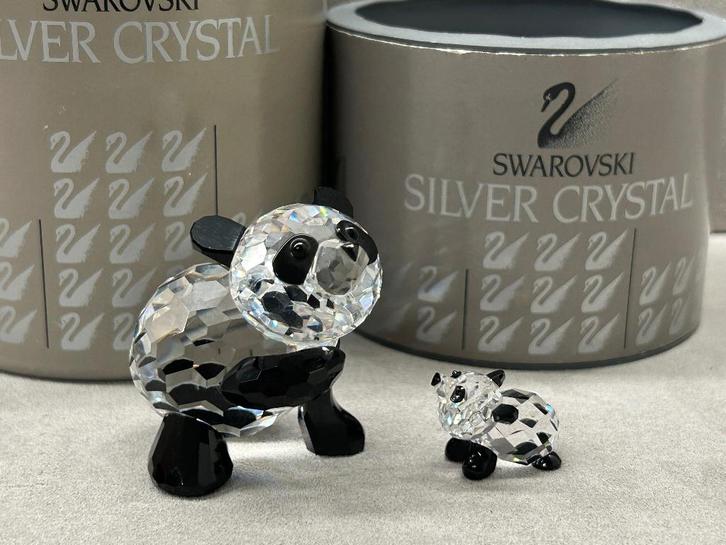 Swarovski Panda moeder en jong, Verzamelen, Swarovski, Nieuw, Figuurtje, Ophalen of Verzenden