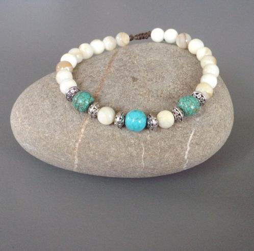 Bracelet surfeur pour homme ou femme ajustable en turquoises, Bijoux, Sacs & Beauté, Bracelets, Neuf, Acier, Blanc, Avec bracelets à breloques ou perles