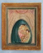 Zware gipsen kader madonna 37 x 31 cm HK, Antiek en Kunst, Antiek | Religieuze voorwerpen, Ophalen