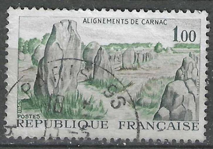 France 1965 - Yvert 1440 - Mégalithes de Carnac (ST), Timbres & Monnaies, Timbres | Europe | France, Affranchi, Envoi