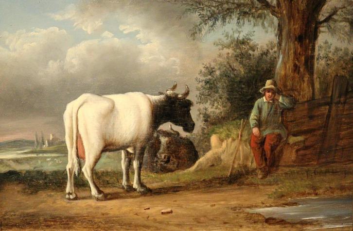Mooi 19e eeuws olieverfpaneel, Antiek en Kunst, Kunst | Schilderijen | Klassiek, Ophalen of Verzenden