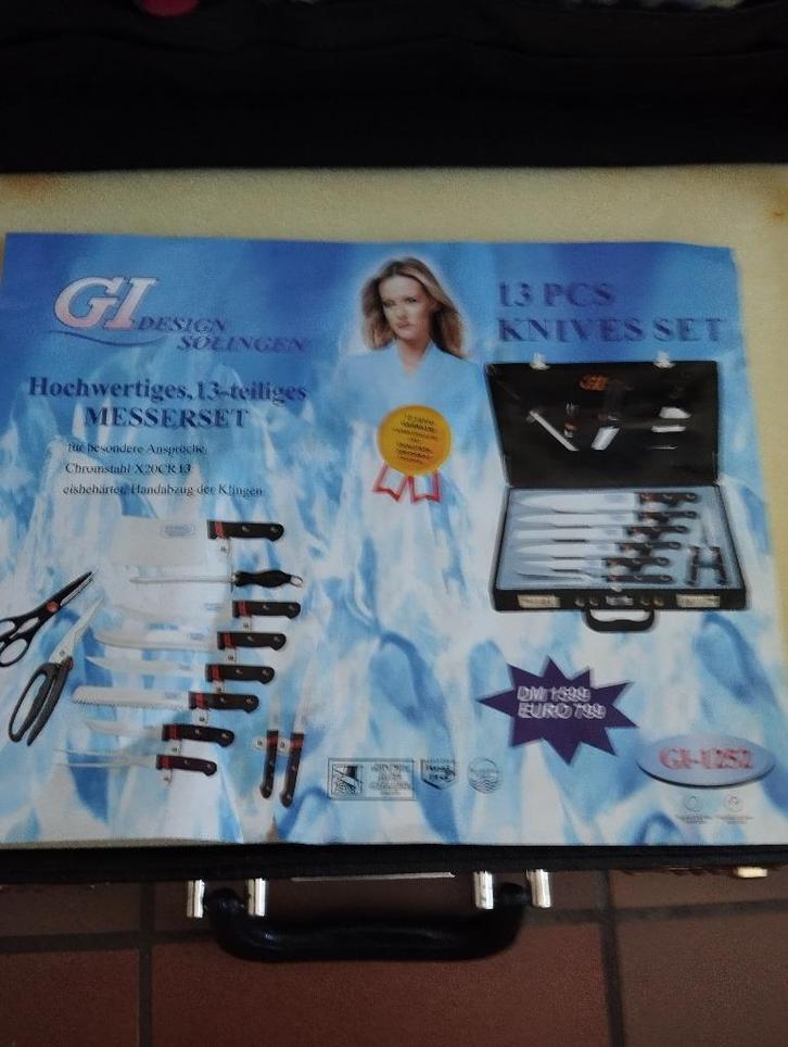 Coffret GI-Solingen 13 pièces couteaux pour cuisinierNeuf, Huis en Inrichting, Keuken | Bestek, Nieuw, Inox of Chroom, Ophalen