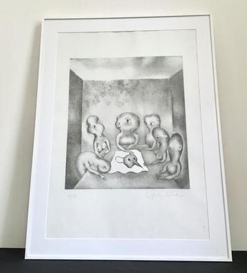 Yves Rhaye - 1936-1995 - ingelijste Litho “ het masker “ beschikbaar voor biedingen