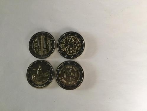 4 euromunten unc, Postzegels en Munten, Munten | Europa | Euromunten, Losse munt, 2 euro, België, Ophalen of Verzenden