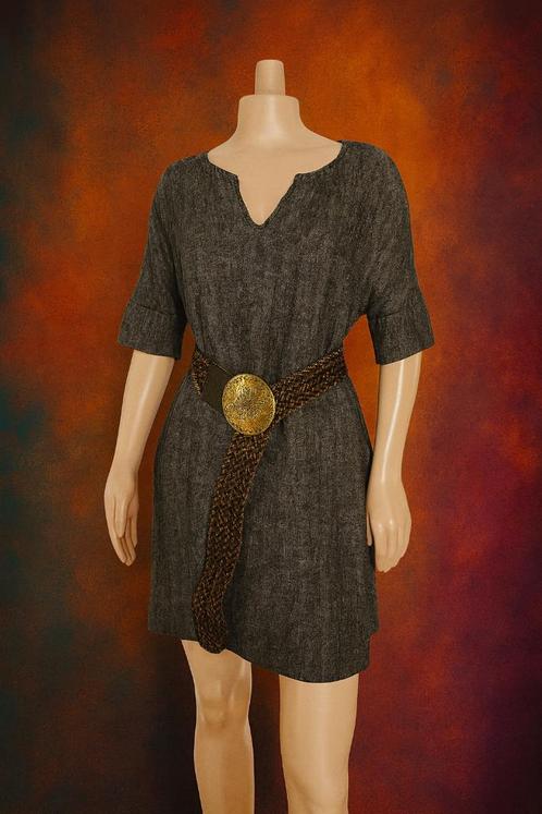 Amper gedragen linnen jurk van Nathalie Vleeschouwer – maat, Kleding | Dames, Jurken, Zo goed als nieuw, Maat 38/40 (M), Grijs
