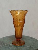 Art Deco amberkleurig vaas jaren 30, Ophalen of Verzenden