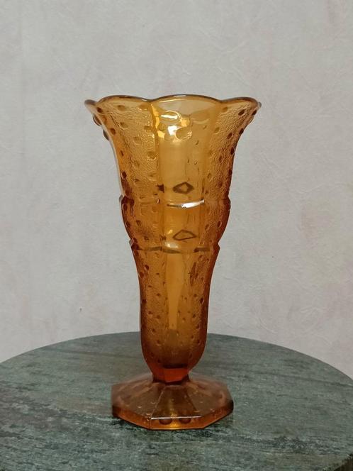 Art Deco amberkleurig vaas jaren 30, Antiek en Kunst, Antiek | Vazen, Ophalen of Verzenden