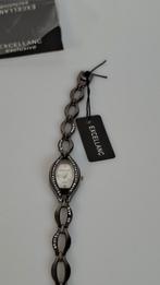 Montre femme Excellanc – noir argenté–bracelet tressé strass, Autres marques, Acier, Avec strass, Acier