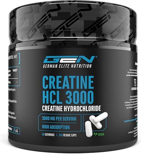 Creatine HCL 240 veganistische capsules GRATIS LEVERING, Sport en Fitness, Gezondheidsproducten en Wellness, Nieuw, Aroma, Verzenden