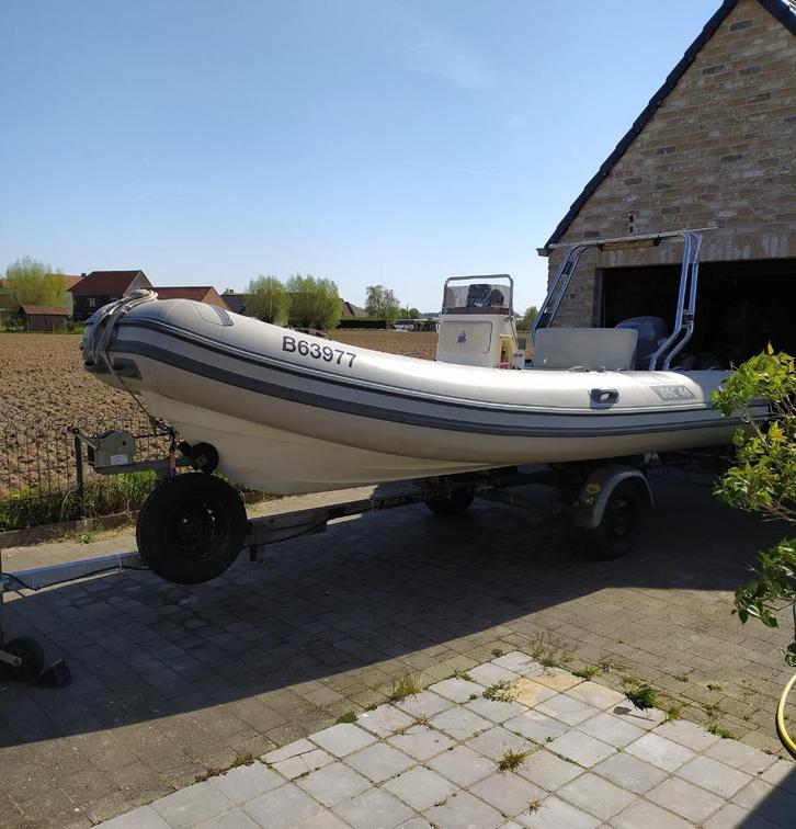 RIB BSC46 + motor + trailer, Watersport en Boten, Rubberboten, Gebruikt, Yamaha, Overige materialen, Minder dan 70 pk, Benzine