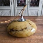 Vintage Art-Deco gemarmerde opaline glazen hanglamp., Ophalen of Verzenden