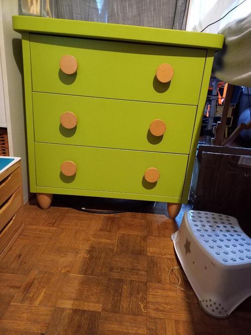 Meuble commode 3 tiroir ikéa série Mammut verte - Enlèvement, Huis en Inrichting, Kasten | Ladekasten, Zo goed als nieuw, Minder dan 100 cm