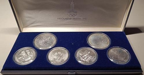Zilveren Herdenkingsmunten Olympische spelen Moscow 1980, Postzegels en Munten, Munten | Azië, Setje, Oost-Azië, Zilver, Ophalen