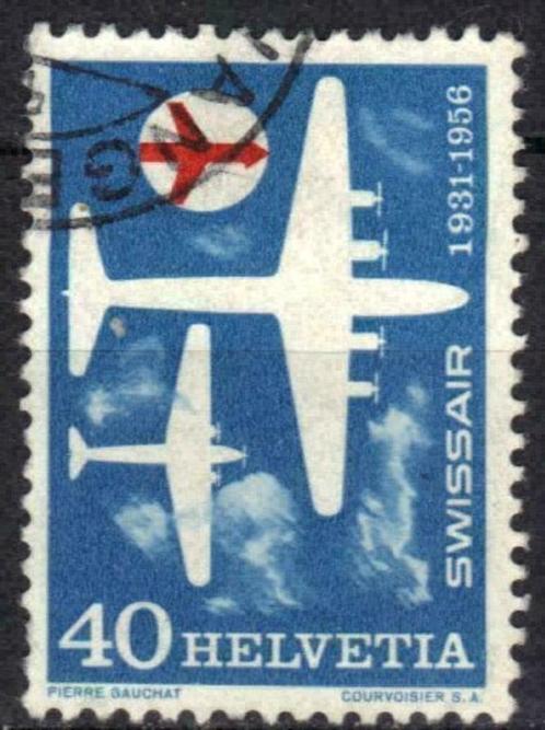 Zwitserland 1956 - Yvert 575 - 25 jaar Swissair (ST), Postzegels en Munten, Postzegels | Europa | Zwitserland, Gestempeld, Verzenden