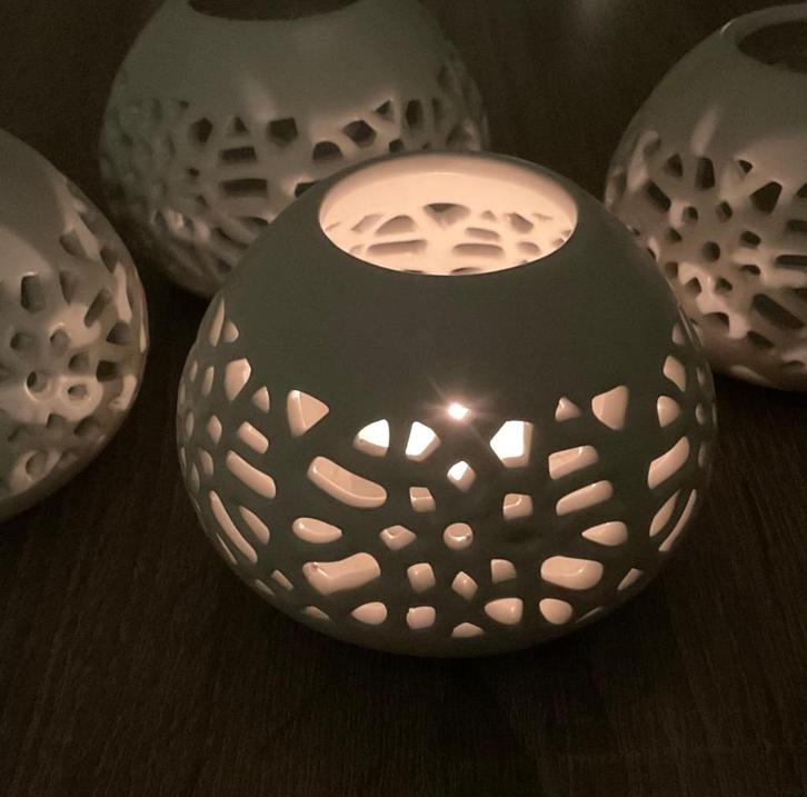Photophores pour bougie " chauffe-plat " (4 pièces), Huis en Inrichting, Woonaccessoires | Kandelaars en Kaarsen, Gebruikt, Kaars