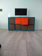 Ikea kast turquoise en ,4 bruine en 2 oranje bakken, Huis en Inrichting, Gebruikt, Ophalen of Verzenden