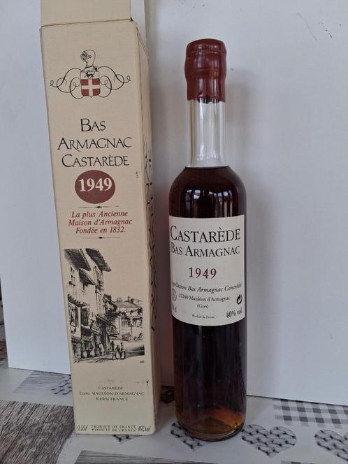 Armagnac vintage 1949 50cl, Verzamelen, Wijnen, Zo goed als nieuw, Overige typen, Frankrijk, Vol, Ophalen of Verzenden