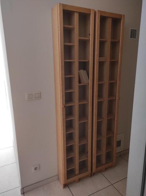 Ikea CD/DVD kast met glazen deuren, Maison & Meubles, Armoires | Casiers, Utilisé, Enlèvement