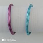 Lot 2 bracelets métaliques turquoise et violet - neufs., Acier, Enlèvement ou Envoi, Violet, Neuf
