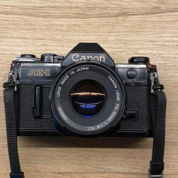 Canon Ae1, Canon FD 50mm f1.8, zwarte versie beschikbaar voor biedingen