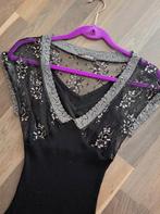 Morgan de toi, jurk gebreid met kant, S, Zwart, Ophalen of Verzenden, Zo goed als nieuw, Maat 36 (S)