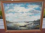 Mooi oud schilderij.Driegoten.Gesigneerd., Antiek en Kunst, Ophalen of Verzenden
