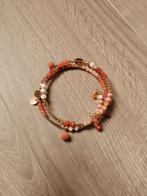 Goud/roze armband, Kunststof of Plastic, Ophalen of Verzenden, Zo goed als nieuw, Roze