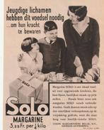 oude reclame knipsel jaren '30 : Solo margarine Merxem #2, Comme neuf, Autres types, Enlèvement ou Envoi