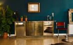 Belgo Chrome buffet dressoir, Huis en Inrichting, Kasten | Dressoirs, Ophalen, 200 cm of meer, Hollywood Regency, Metaal