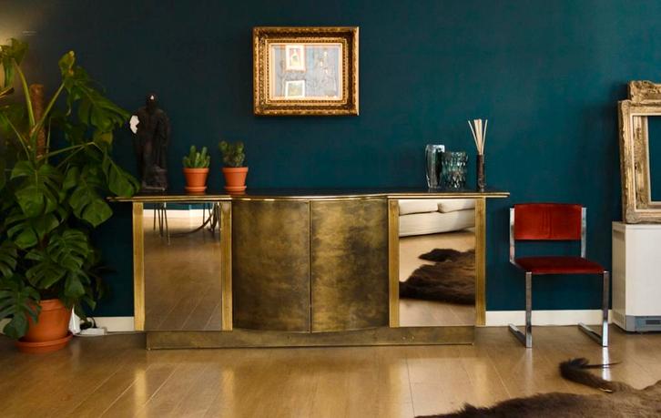 Belgo Chrome buffet dressoir, Huis en Inrichting, Kasten | Dressoirs, Gebruikt, 200 cm of meer, 25 tot 50 cm, Met deur(en), Met plank(en)