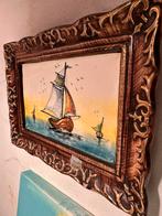 Schilerijtje vintage, keramisch, Belgium gemerkt/gestickerd, Ophalen