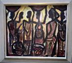 Jespers « African Market » huile sur panneau 40 x 40 cm, Envoi