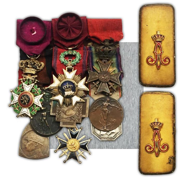🚨TRES RARE : BARETTE 9 MÉDAILLES BELGES + EPAULETTES - WW1, Collections, Objets militaires | Général, Armée de terre, Envoi