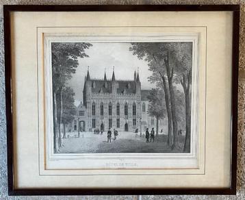gravure, hotel de ville Bruges, Ghemar,  beschikbaar voor biedingen