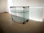 Vintage curved glazen bar cart / trolley Gallotti & Radice, Ophalen of Verzenden