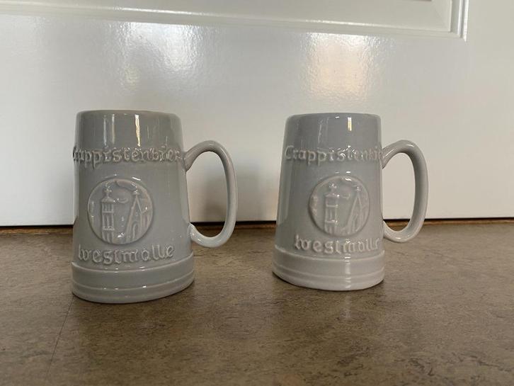 Trappistenbier Westmalle bierpullen, inhoud 1/3 liter, Verzamelen, Biermerken, Zo goed als nieuw, Glas of Glazen, Overige merken