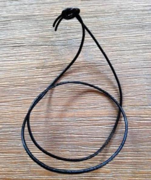 Koord van rundleer, zwart, Handtassen en Accessoires, Kettingen, Nieuw, Zwart, Ophalen of Verzenden
