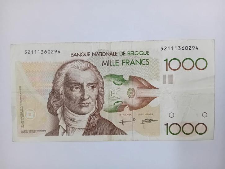 1000 frank 1980-1996 TB, Postzegels en Munten, Bankbiljetten | België, Los biljet, Ophalen of Verzenden