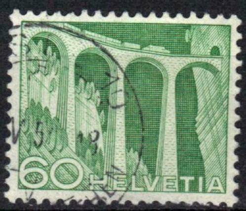 Zwitserland 1949 - Yvert 491 - Techniek en Gebouwen (ST), Timbres & Monnaies, Timbres | Europe | Suisse, Affranchi, Envoi