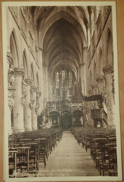 Lier - Binnenzicht der Hoofdkerk (Kollegiale Kerk - Sint Gum, Verzamelen, Postkaarten | België, Ongelopen, Antwerpen, 1940 tot 1960