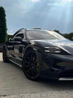 Porsche Taycan 4CT, bose, head-up, clubleder, 360, pano, 22", Auto's, Porsche, Automaat, Beige, Zwart, Leder