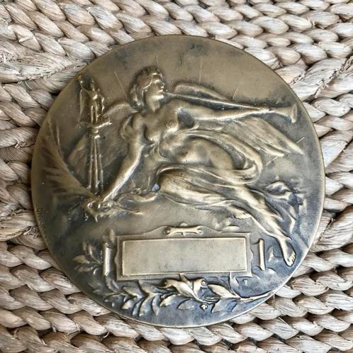 Medaille brons vrouw engel door Charles Samuel, Postzegels en Munten, Penningen en Medailles, Brons, Ophalen of Verzenden