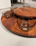 Lazy Susan, ronddraaiende houten vintage hapjesschotel, Ophalen of Verzenden