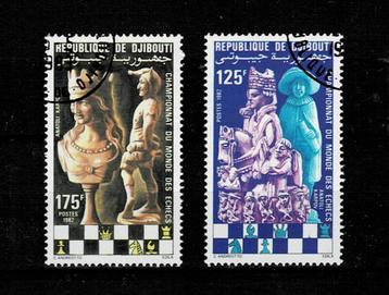 AFRIQUE DJIBOUTI JEU D'ECHECS 2 TIMBRES OBLITERES - SCAN, Enlèvement ou Envoi, Autres pays, Affranchi