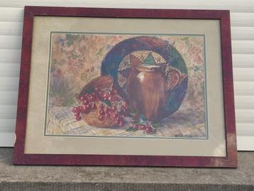 aquarelle nature morte signe marthe mootz beschikbaar voor biedingen