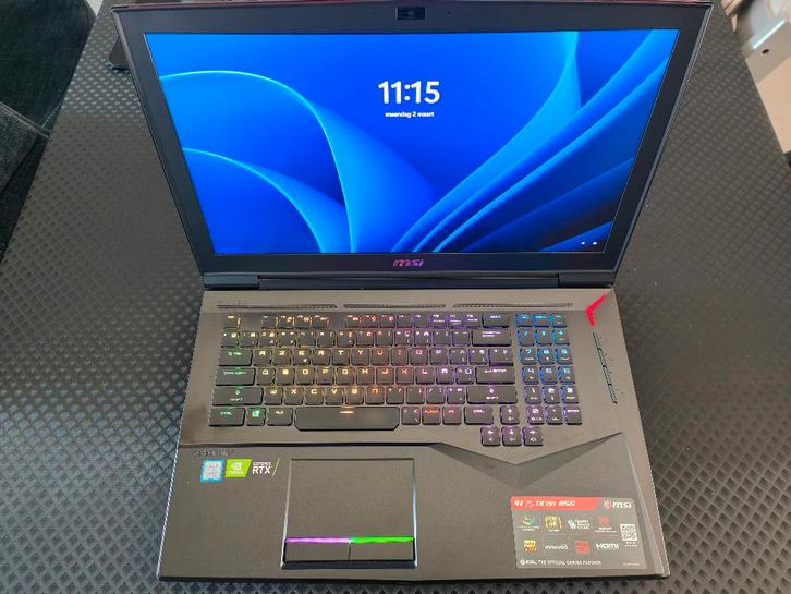 MSI GT75 Titan 8SG-006BE 4K gaming laptop (met schermfout), Computers en Software, Windows Laptops, Gebruikt, 17 inch of meer