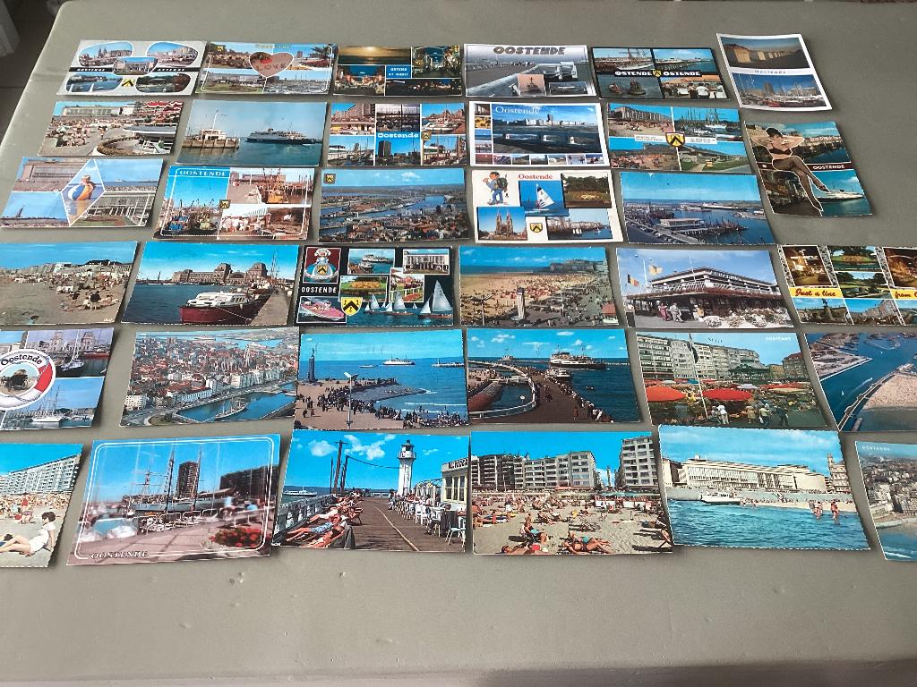 Lot de 34 cartes postales OOSTENDE côte mer, Enlèvement ou Envoi, 1980 à nos jours, Affranchie, Flandre Occidentale